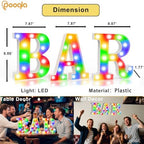 Pooqla BAR Sign for Home Bar Decor, Colorful LED Light Up Bar Sign - Image 4