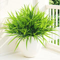Uieke 12 Bundles Artificial Outdoor Plants UV Resistant Fake Grass Plants Faux Plastic Plants Greenery Shrubs for Home Garden Pathway Window Box Front Porch Spring Summer Decor, Green by Uieke