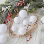 46Pcs Velvet Christmas Ball Ornaments Set - Flocked Shatterproof Christmas Tree Decorations Classic Hanging Ornaments with Rope for Xmas Wreath Holiday Home Decor (Multi-Size, White) - Image 3