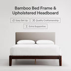 Nectar Bamboo Platform Bed Frame & Upholstered Headboard - Image 2