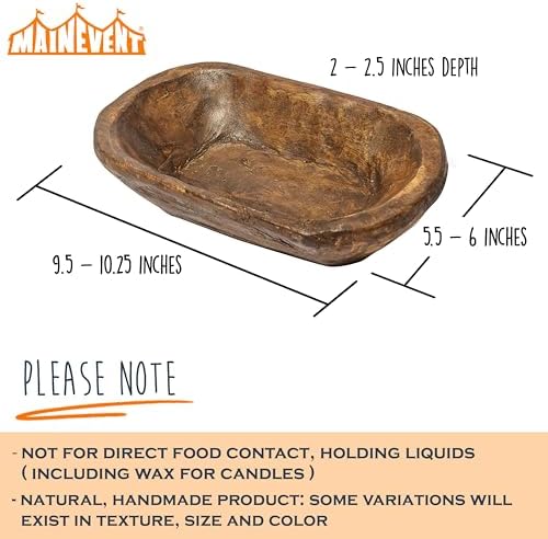Decorative Bowl Home Decor Approx 10 Inch, Hand Crafted Spanish Oak - Image 3