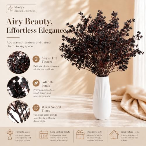 Mandy's 6 Bundles Artificial Black Baby’s Breath Flowers - Image 2