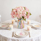 Kimura's Cabin 6pcs Fake Hydrangeas Flowers Artificial Silk Hydrangea,Pink - Image 3