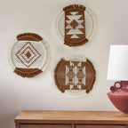 3Pcs Macrame Wall Hanging Boho Handmade Round Geometric Woven 10.2"W*10.2"L - Image 2