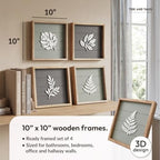 Tide and Tales 3D Botanical Leaf Wall Art, Set of 4, Bedroom Wall Art - Image 5