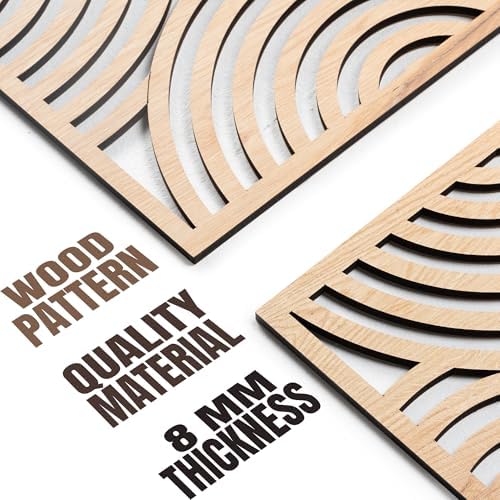 qmmp Modern Wooden Wall Sculptures - Set of 3 - Home Decor Accent - Large Wall Art for Living Room, Bedroom, Office - Easy Installation (Oak, Large - Orbit) - Image 5