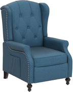 Wingback Recliner with Massage and Heat, Tufted Fabric Push Back Recliner Chair - Image 4