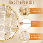 Coastal Coasters Set of 6, Boho Coaster Set with Holder, Fish Scale - Image 5