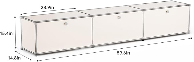 Modern Storage Cabinet White E Versatile Free-Standing Organizer - Image 3