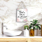 Inspirational Decor God is Within Her She Will Not Fall Psalm 46:5 Christian Gifts for Women Bible Verse Wall Art Scripture Wooden Hanging Sign for Kids Room Bathroom Bedroom Decor 8 x 10 Inches - Image 5
