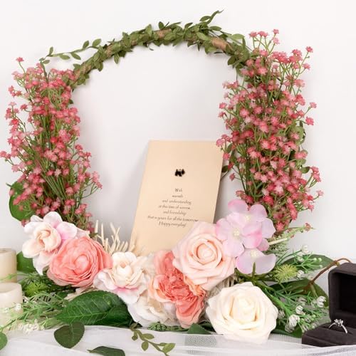 N&T NIETING 30Pcs Babys Breath Artificial Flowers Bulk Faux Flowers, Pink - Image 5