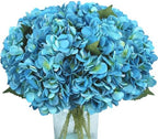 5Pcs 18" Blue Silk Hydrangea Artificial Flowers by Blooming+Paradise