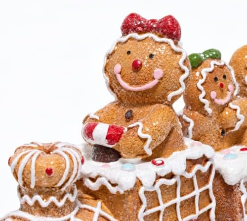 Hodao 9.25IN Gingerbread Train Figurine, Home Tabletop Decor for Christmas - Image 4