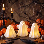 3PCS Light Up White Ghosts for Halloween Decorations by yumhum