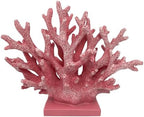 5.8" H Pink Coral Decor - Resin Coral Statue, Nautical Decor for Home, Bedroom, Bathroom, Living Room, Ocean Themed Cabinet Shelf Tabletop Decoration by Elegondrar