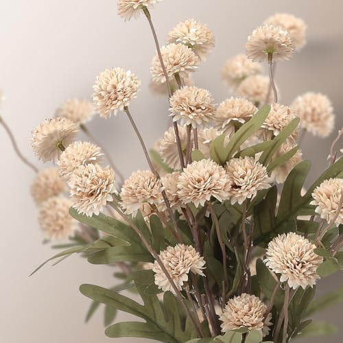 6PCS Mums Artificial Flowers with Vase - Small Silk Fake Flowers Suitable for Vase Bedroom Dining Room Living Rooms Decor Home Table Decor - Image 5