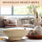 YMXYJM Decorative Resin Bowl, Large Fruit Bowl, Artificial Travertine Beige - Image 3