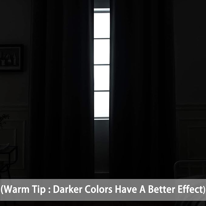 Yakamok Light Grey Room Darkening Curtains 84 inch Sliding Door Drapes | 1 - Image 3