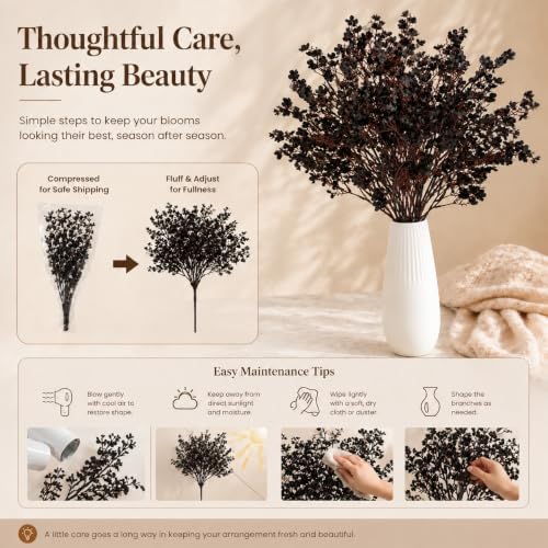 Mandy's 6 Bundles Artificial Black Baby’s Breath Flowers - Image 6