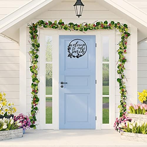 Hotop Welcome to Our Porch Metal Sign for Outdoor Decor, Black - Image 5