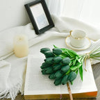 Mandy's 20pcs Artificial Dark Green Tulips - Image 3