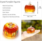2.8'' Brown Striped Glass Pumpkins For Decorating Fall Harvest Halloween - Image 2