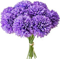 Mandy's 12pcs Artificial Purple Ball Chrysanthemum Flowers by Mandys