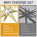 sxnzequnze 4 Pcs Star Wall Art for Home Decor Living Room Bedroom Office Metal 3D,Bling,with Hanging Hook Starburst Midcentury Sculpture Retro Gallery Accent Celestial -Gold 16.5in/9.4in - Image 5