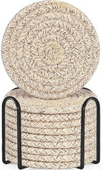 Woven Drink Coasters with Holder, Coasters for Drinks Set of 10 by ABenkle