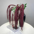 2Pcs Amaranthus Artificial Flower, 43" Faux Hanging Amaranthus Silk Cascading Floral Stems for Wedding Bouquet, Home Vase Decor, Bendable Stems Fake Hanging Plants (Burgundy) - Image 6