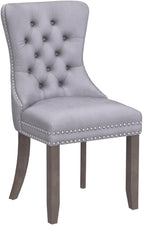 KCC Velvet Dining Chairs Set of 2, Upholstered High-end Tufted Dining Room Chair - Image 5