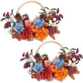 2PCS Fall Wreath, 22 Inch Pumpkin Wreaths for Front Door Decor by vivimemo