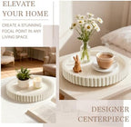 Decorative Tray for Coffee Table Decor - Resin Round Tray Stylish Coffee Table Centerpiece for Living Room Decor, Minimalist Vanity Organizer for Candles, Perfume, Bathroom & Home Styling - Image 6