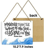 Inspirational Nautical Decor Mightier Than The Waves of The Sea Psalm 93:4 Scripture Wooden Hanging Sign Christian Gift for Baby Kids Girl Boy Nursery Teen Room Bible Verse Wall Art 10 x 8 Inches - Image 7