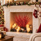 10Pcs Red 29.5" Artificial Jasmine Flowers for Christmas DIY Wreath Decor - Image 4