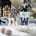 Threehoney 5 Pcs Winter Snow Wooden Table Decor, Snowman Design for Mantel by Threehoney