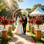 300Pcs Red Roses Artificial Flowers, Realistic Silk Fake Roses Bouquet - Image 5