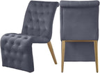 Meridian Furniture 920Grey-C Curve Collection Modern | Contemporary Velvet by MeridianFurniture