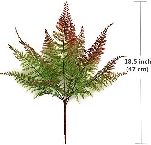 CATTREE Artificial Fern Shrubs, Plastic Bushes Grass Leaves Fake Plants Wedding Indoor Outdoor Home Garden Verandah Kitchen Office Table Centerpieces Arrangements DIY Christmas Decoration 4 pcs - Image 6