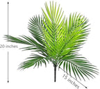 Artificial Palm Plants, Fake Tropical Palm Tree Shrubs Plastic Greenery Decor for Outdoor Indoor Home Garden Verandah Party Wedding Table Centerpieces DIY Christmas Decoration Planter Filler 4 Pack - Image 5