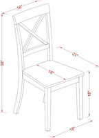 East West Furniture DLBO3-WHI-W 3 Piece Dining Room Table Set Contains a Round - Image 7