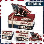 Geelin 4 Pcs Veterans Day Patriotic Table Decoration Wooden Book Stack Sign - Image 4