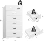 FJTJBSI 47.3" Tall Dresser for Bedroom Chests of Drawers - Image 3