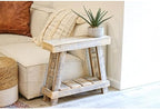26x8x23 Aztec A Frame Accent Table Natural Farmhouse Rectangular Wood Rustic - Image 4