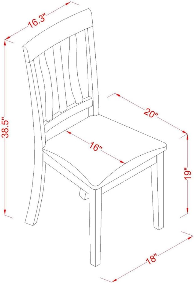 East West Furniture ANC-CAP-C Antique Kitchen Dining Chairs - Image 3