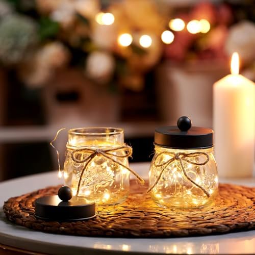 SheeChung 3 Pack Glass Mason Jar Qtip Holder with ORB Stainless Steel Lids - Image 7
