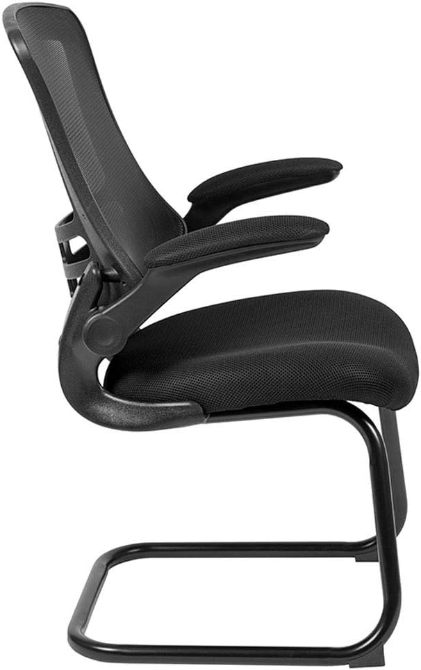 Flash Furniture Kelista Black Mesh Sled Base Side Reception Chair - Image 4