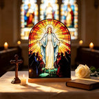 KOMI Catholic Icon Virgin Mary Stand Ornament Statue Acrylic Home Altar Decor Christian Gifts - Image 7