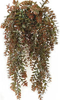 Artificial Hanging Vine, Faux Ivy Leaves Plastic Plants Greenery Fake Foliage Plant UV Resistant Vines Decor for Indoor Outdoor Home Kitchen Garden Office Wall Baskets Wedding Decoration Red 2 Pack by CATTREE