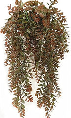 Artificial Hanging Vine, Faux Ivy Leaves Plastic Plants Greenery Fake Foliage Plant UV Resistant Vines Decor for Indoor Outdoor Home Kitchen Garden Office Wall Baskets Wedding Decoration Red 2 Pack by CATTREE